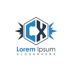 Modern Latter Luxury Monogram Logo with Royal Crown and Polygon Frame
