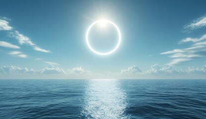 Ocean, sun, ring of light