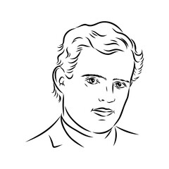 Jack London vector sketch illustration portrait