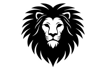 Fototapeta premium Majestic lion head graphic black and white animal emblem vector illustration, lion, head, face, animal, mammal, vector, illustration, graphic, logo, emblem, icon, silhouette, symbol, sign, wildlife