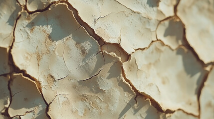 Naklejka premium close-up of cracked and weathered earth surface showing severe dryness and climate impact