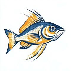 Fototapeta premium Colorful fish illustration showcasing detailed design and vibrant hues in aquatic art
