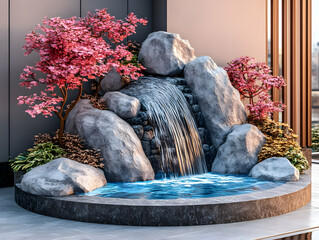 Serene Waterfall 3D Render