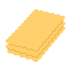 Flat cartoon vector of lasagna pasta sheets. Cute illustration of traditional Italian pasta.