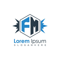 Fototapeta premium Modern Latter Luxury Monogram Logo with Royal Crown and Polygon Frame 