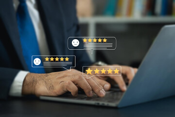 Customer service Satisfaction Survey, 5-star satisfaction, service experience rating online application, customer evaluation product service quality, satisfaction feedback review, good quality