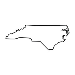 North Carolina State Outline Map Vector Graphic
