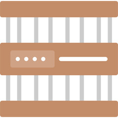 Prison Gate Lock Flat Icon