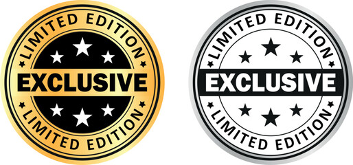 Limited edition exclusive labels in gold and black colors with star symbols for promotion use	