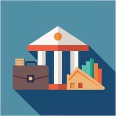 Fototapeta premium Banking and ATM Icons on Light Grey Background