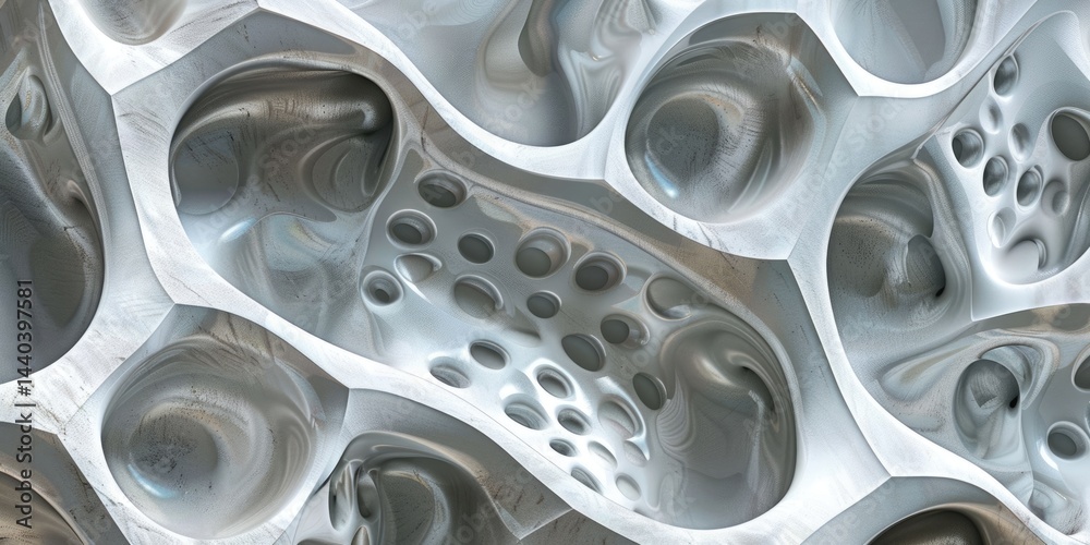 Poster wavy blue abstract texture with layered shapes. background image of 3d rendering artwork of curve li