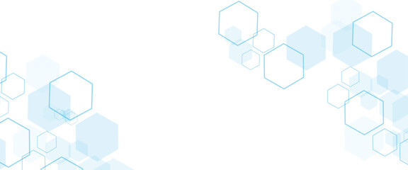 Geometric abstract background with simple hexagonal elements. Technology or science design