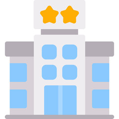 Fototapeta premium Hotel Building Flat Icon