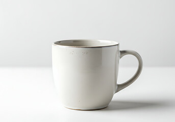 Fototapeta premium White Ceramic Mug: Rustic Farmhouse Style Coffee Cup