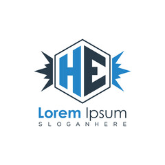 Modern Latter Luxury Monogram Logo with Royal Crown and Polygon Frame
