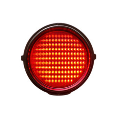 Bright Red LED Round Traffic Light Close-up
