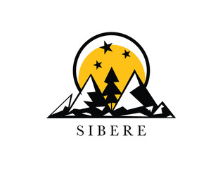 Logo with Mountain and Stars