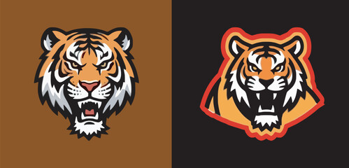 Two Tiger Logo with Sport Mascot Style