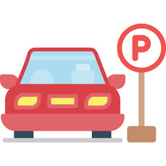 Taxi Stand Flat Icon