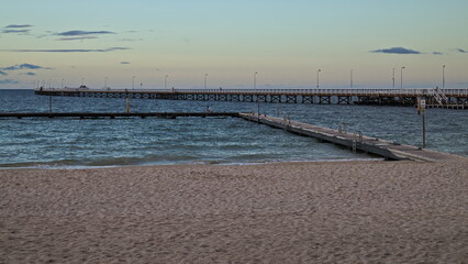 Naklejka premium Swimming area and jetty in Busselton, Western Australia, Australia 