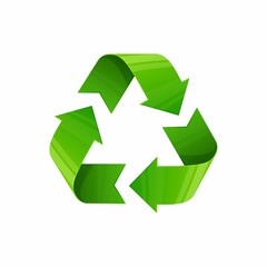 simple bright green recycling logo