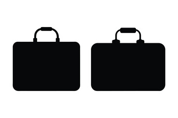 vintage briefcase silhouette on white background