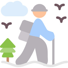 Jungle Trekking Flat Icon