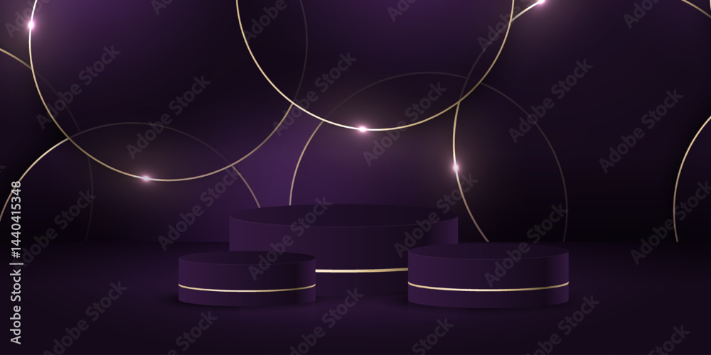 Wall mural abstract minimal scene. minimal podium with soft material base. soft podium stages and product showc