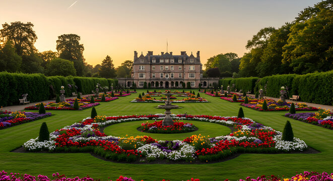 Scenic Landscape Of Adare Manor Hotel Golf Resort In Limerick Ireland