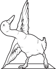 Duck Yoga Yoga mat Animal Vector Graphic Art Illustration