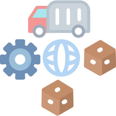 Supply Chain Network Flat Icon
