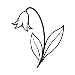 Single Line Drawing of a Bellflower