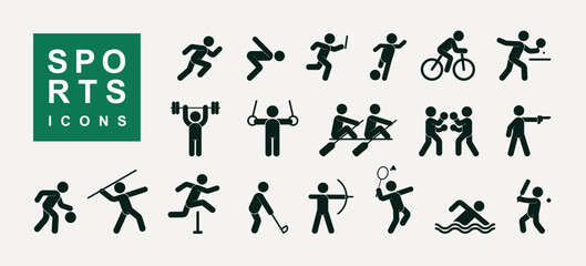 sports icons set. Vector Illustrations.