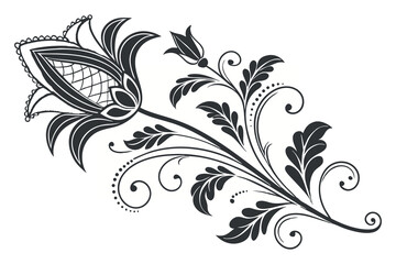 Elegant floal ornaments with leaves and swirls