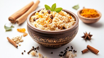 Delicious Jasmin Steamed Rice in Isolated Bowl: Culinary Perfection in Every Grain