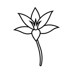 Simple Line Drawing of a Flower