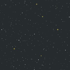 Glowing Stars in Night Sky Seamless Background
