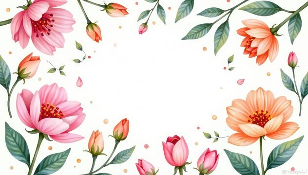 Delicate watercolor floral pattern, perfect for spring events , card, invitation, blue