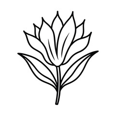 Simple Line Drawing of a Flower