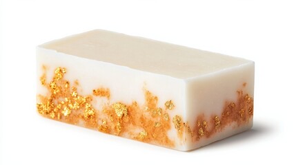 Ivory Soap Bar with Golden Leaf Accent, Luxury , Handmade