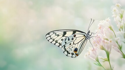 Naklejka premium Butterfly Close-Up on Flower for Artistic Nature Art