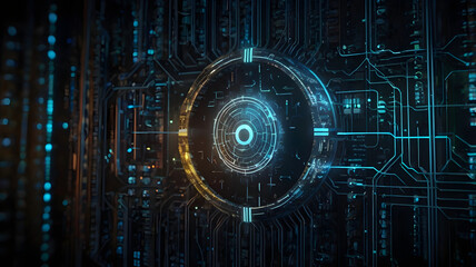 Obraz premium Cybersecurity Network Data Protection Concept with Digital Lock and Secure Connection