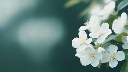 Fototapeta premium Delicate White Blossoms with Soft Bokeh Nature Photography