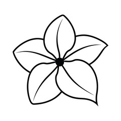 Simple Black Line Flower Illustration