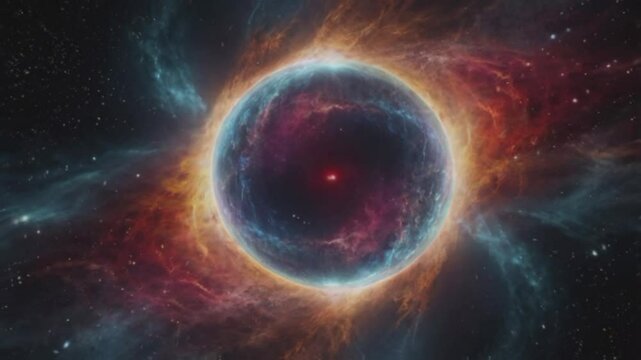 a dramatic cosmic sight, most likely depicting the final stages of a massive star's life.