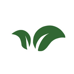 Flat style green leaf icon, Leaf icon set. Nature icon, leaf vector illustration	