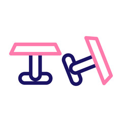 Cuff Links Vector Line Two Colors Icon Design