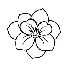 Simple Line Drawing of a Flower