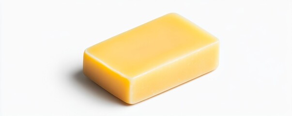 Rectangle Yellow Soap Bar on White, Hygiene , Cleansing