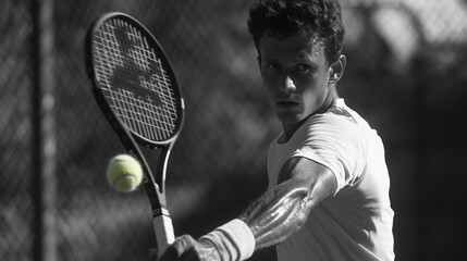 Focused tennis player in action (2)